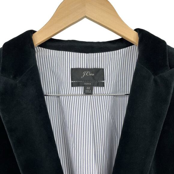 J.Crew Blazer Parke Velvet‎ Black Jacket Women’s Size 22 - Picture 9 of 10
